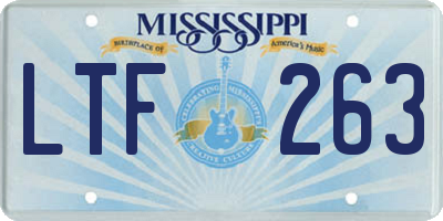 MS license plate LTF263