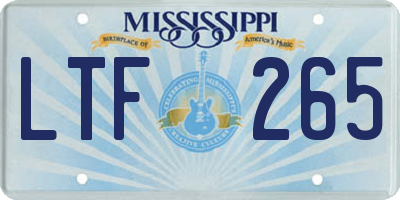 MS license plate LTF265