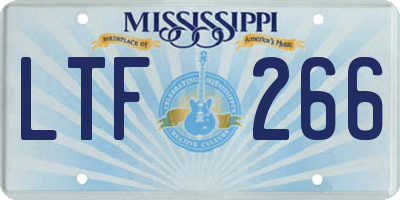 MS license plate LTF266