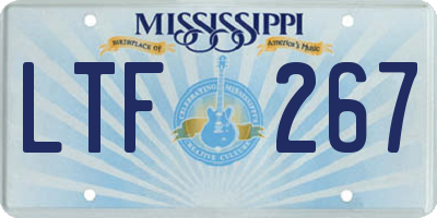 MS license plate LTF267