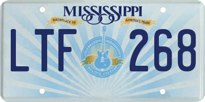 MS license plate LTF268