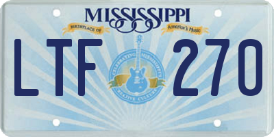 MS license plate LTF270