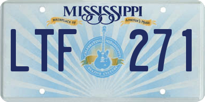 MS license plate LTF271