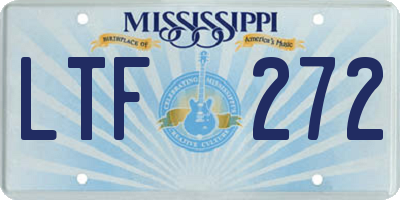 MS license plate LTF272