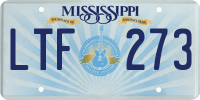 MS license plate LTF273