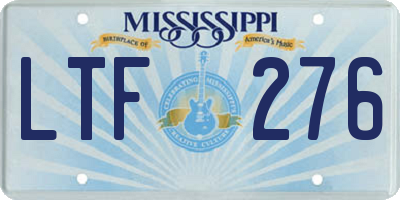 MS license plate LTF276