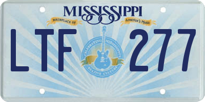 MS license plate LTF277