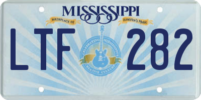 MS license plate LTF282