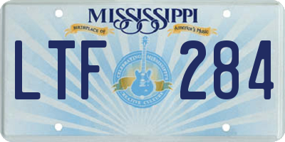 MS license plate LTF284