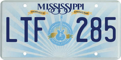 MS license plate LTF285