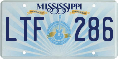 MS license plate LTF286