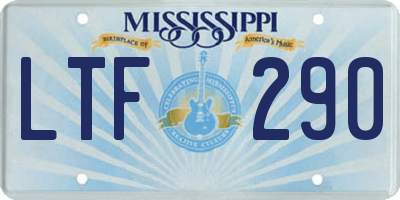 MS license plate LTF290