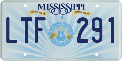 MS license plate LTF291