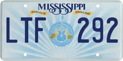 MS license plate LTF292