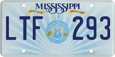 MS license plate LTF293