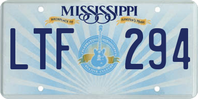 MS license plate LTF294