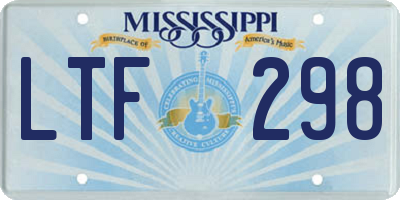 MS license plate LTF298