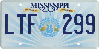 MS license plate LTF299
