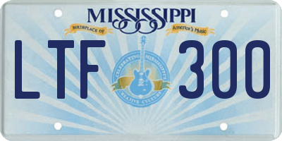 MS license plate LTF300