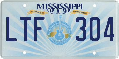 MS license plate LTF304