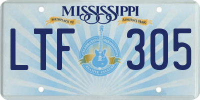 MS license plate LTF305