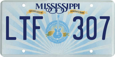 MS license plate LTF307