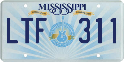 MS license plate LTF311