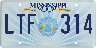 MS license plate LTF314