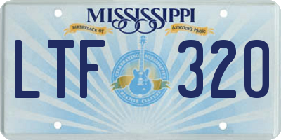 MS license plate LTF320