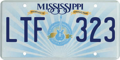 MS license plate LTF323