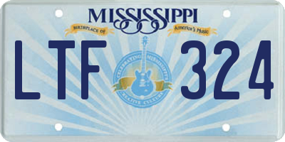 MS license plate LTF324