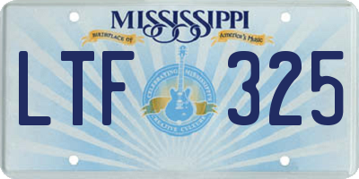 MS license plate LTF325