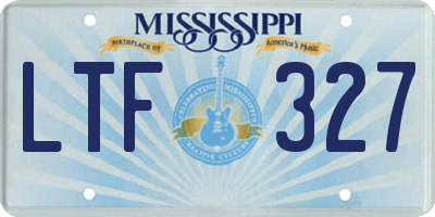 MS license plate LTF327