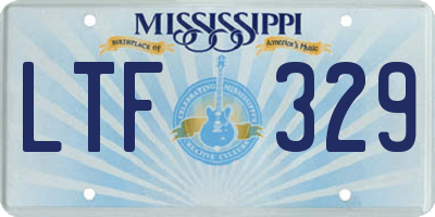 MS license plate LTF329