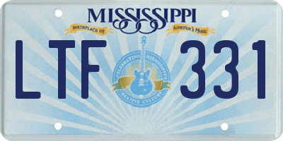 MS license plate LTF331