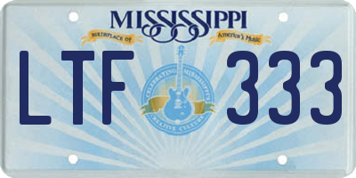 MS license plate LTF333