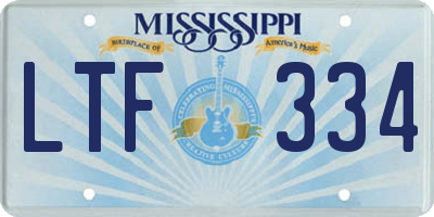 MS license plate LTF334