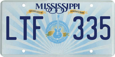 MS license plate LTF335