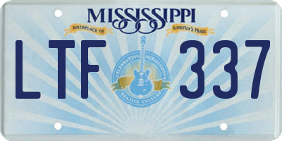 MS license plate LTF337