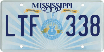 MS license plate LTF338