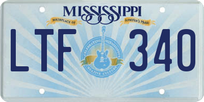 MS license plate LTF340