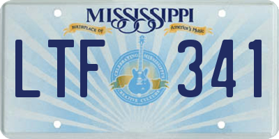 MS license plate LTF341