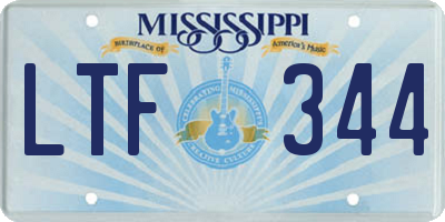 MS license plate LTF344
