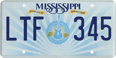 MS license plate LTF345