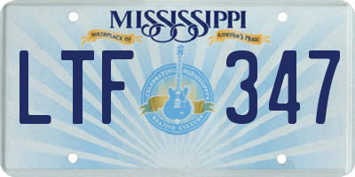 MS license plate LTF347