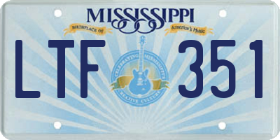 MS license plate LTF351