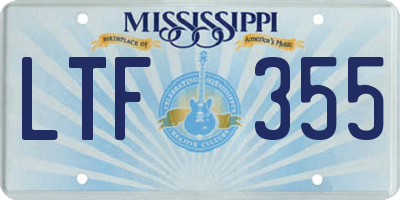 MS license plate LTF355
