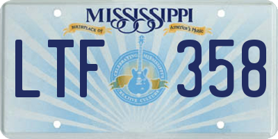 MS license plate LTF358