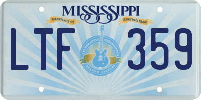 MS license plate LTF359