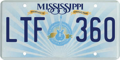 MS license plate LTF360